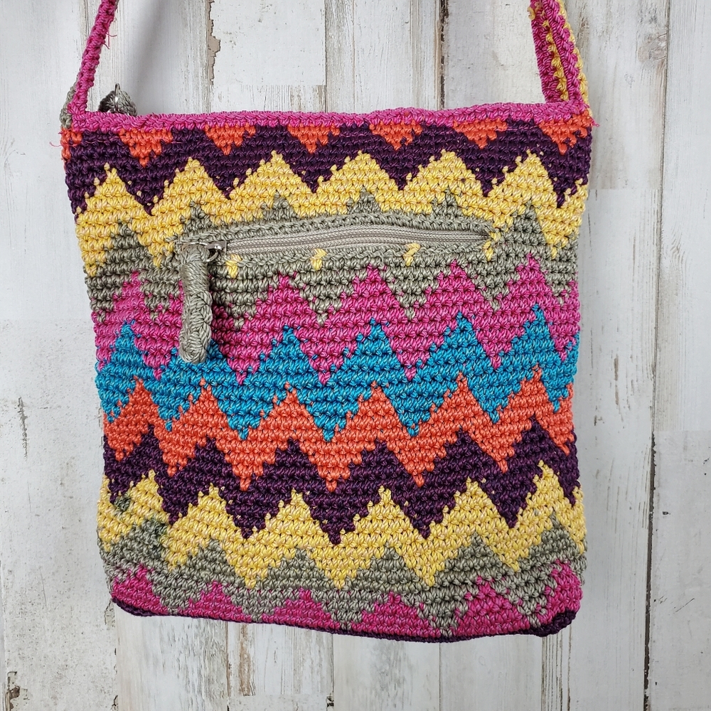 The Sak Chevron Crochet Boho Crossbody Bag
